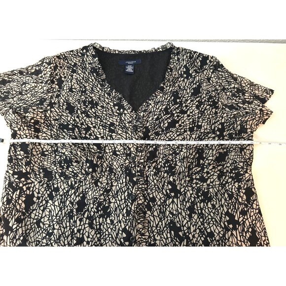 Jones Wear Woman Black & Beige Button-Front Blouse Size 20W - Picture 5 of 6